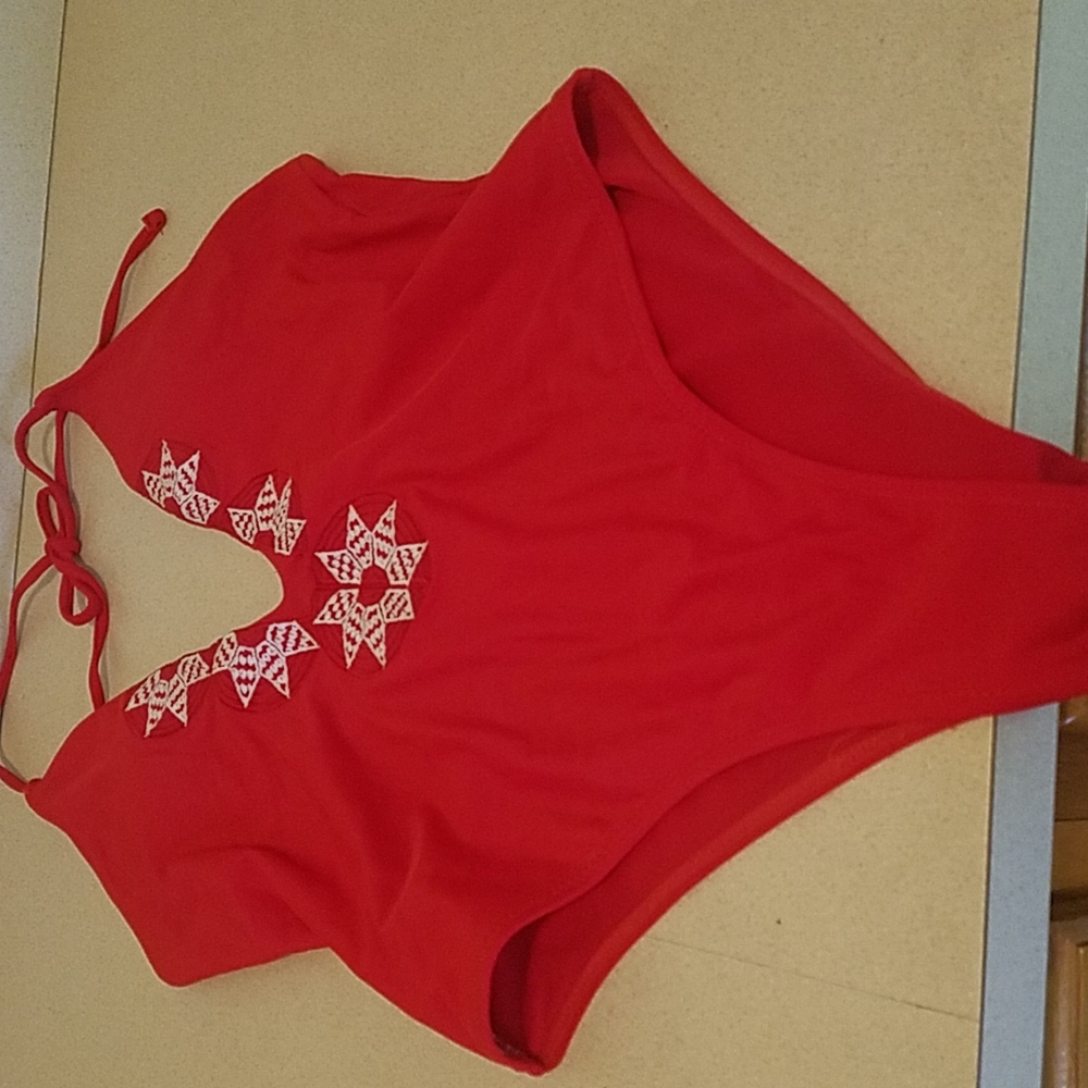 Red swimsuit